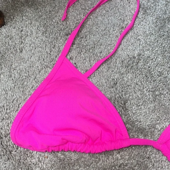 New Tempt Me string bikini neon hot pink swim bra size medium - Picture 5 of 6
